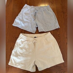 Ardene Light Gray and Cream Drawstring Lounge Shorts (2 Pack)